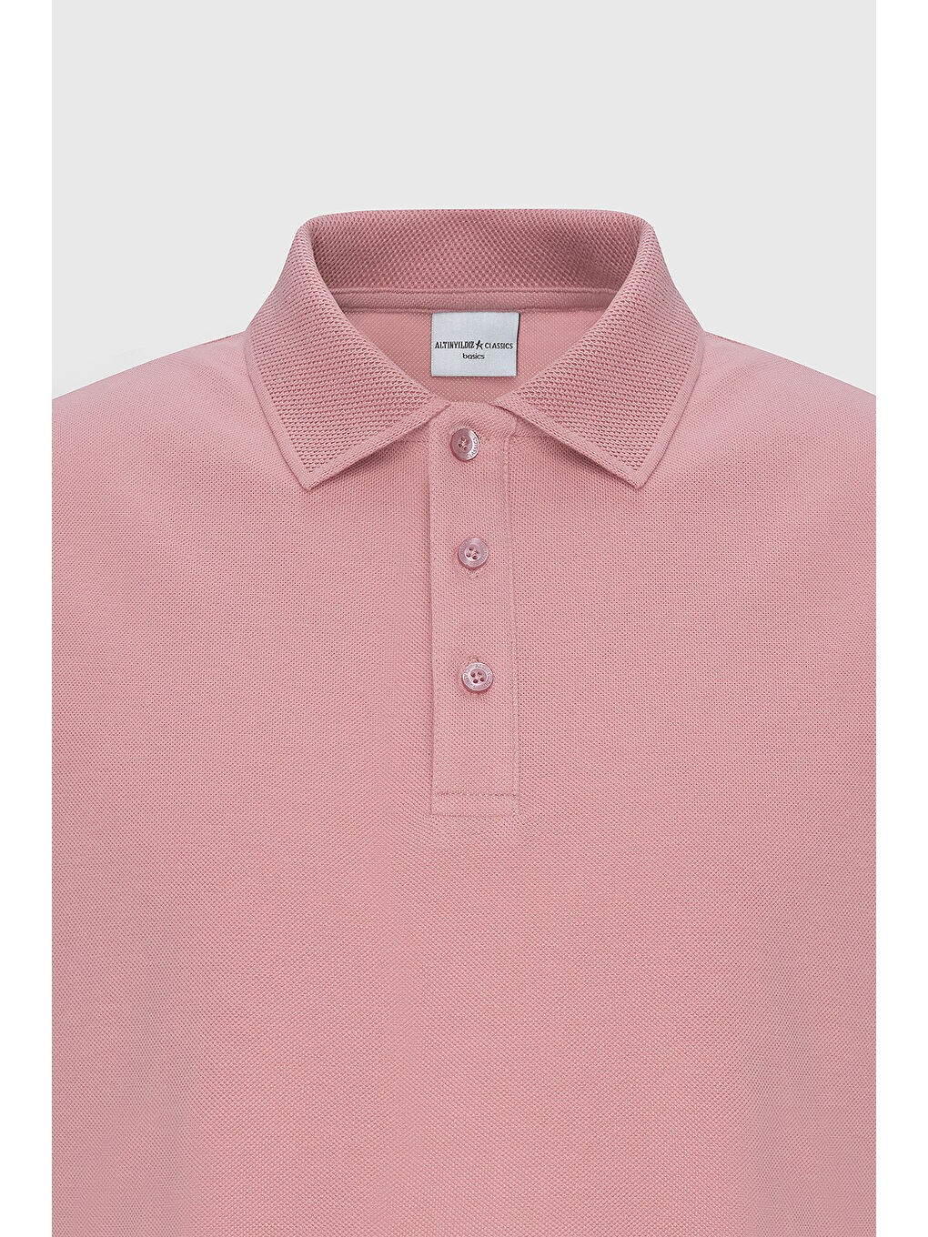 Pembe Erkek Gül Kurusu Slim Fit Dar Kesim Polo Yaka %100 Pamuk Kısa Kollu Tişört-9