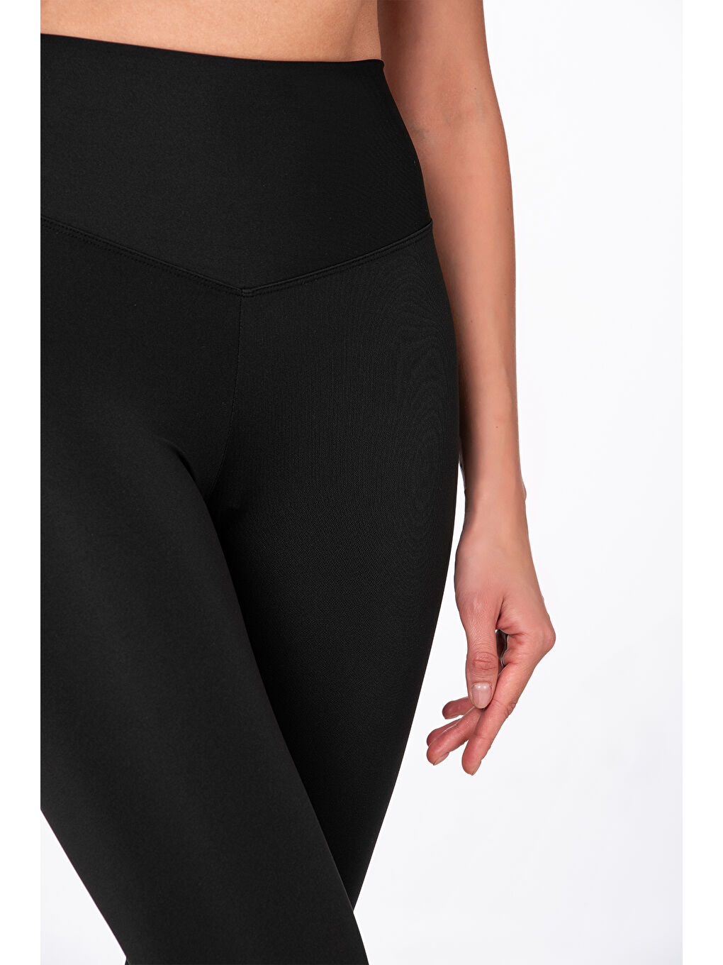 Siyah Kadın Yüksek Bel Toparlayıcı Spor Tayt-3