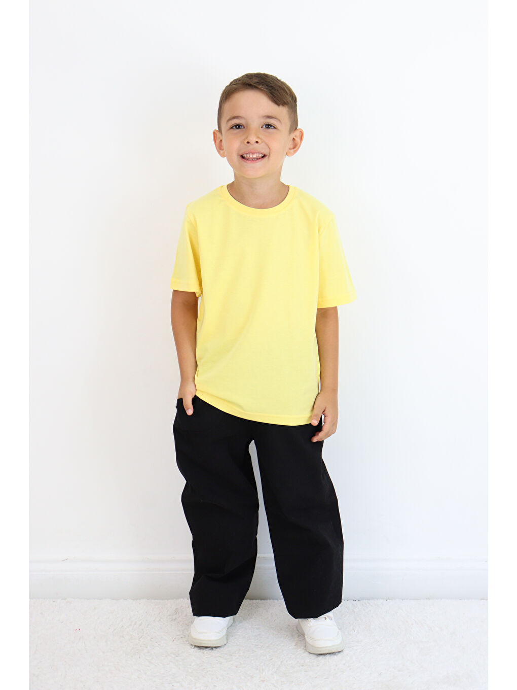 Sarı Unisex Basic Baskısız Tişört