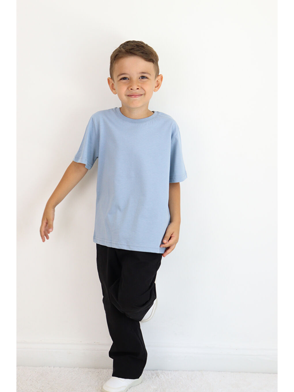 Mavi Unisex Basic Baskısız Tişört