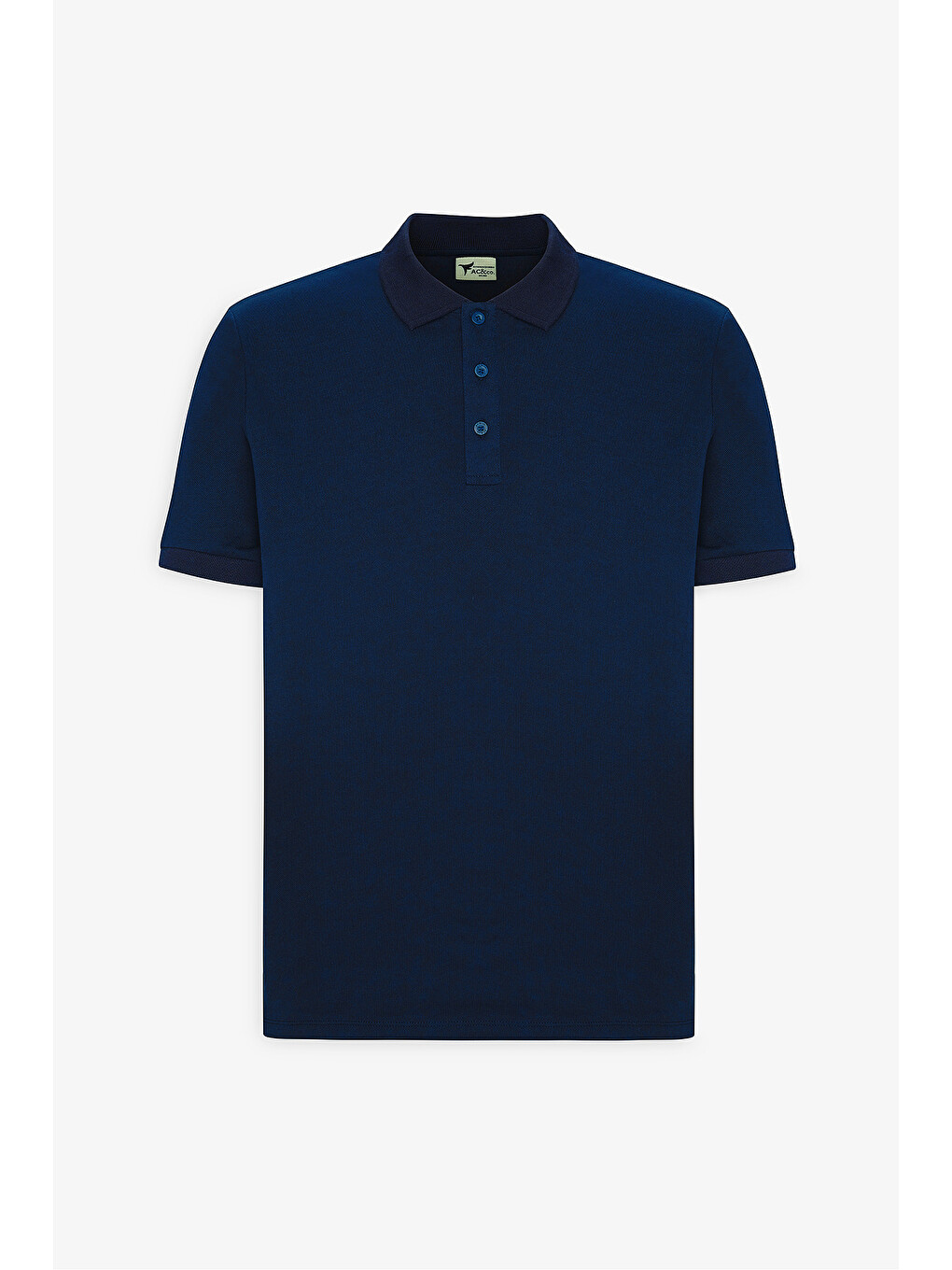 Erkek Lacivert Slim Fit Dar Kesim Kıvrılmaz Polo Yaka Kısa Kollu Tişört-7