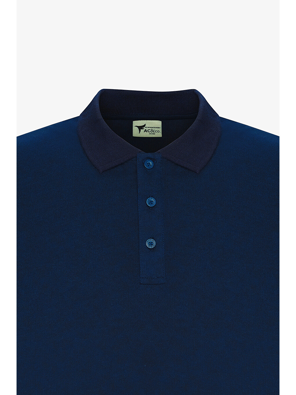 Erkek Lacivert Slim Fit Dar Kesim Kıvrılmaz Polo Yaka Kısa Kollu Tişört-8