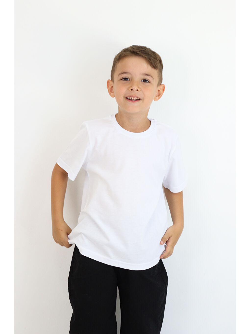 Beyaz Unisex Basic Baskısız Tişört