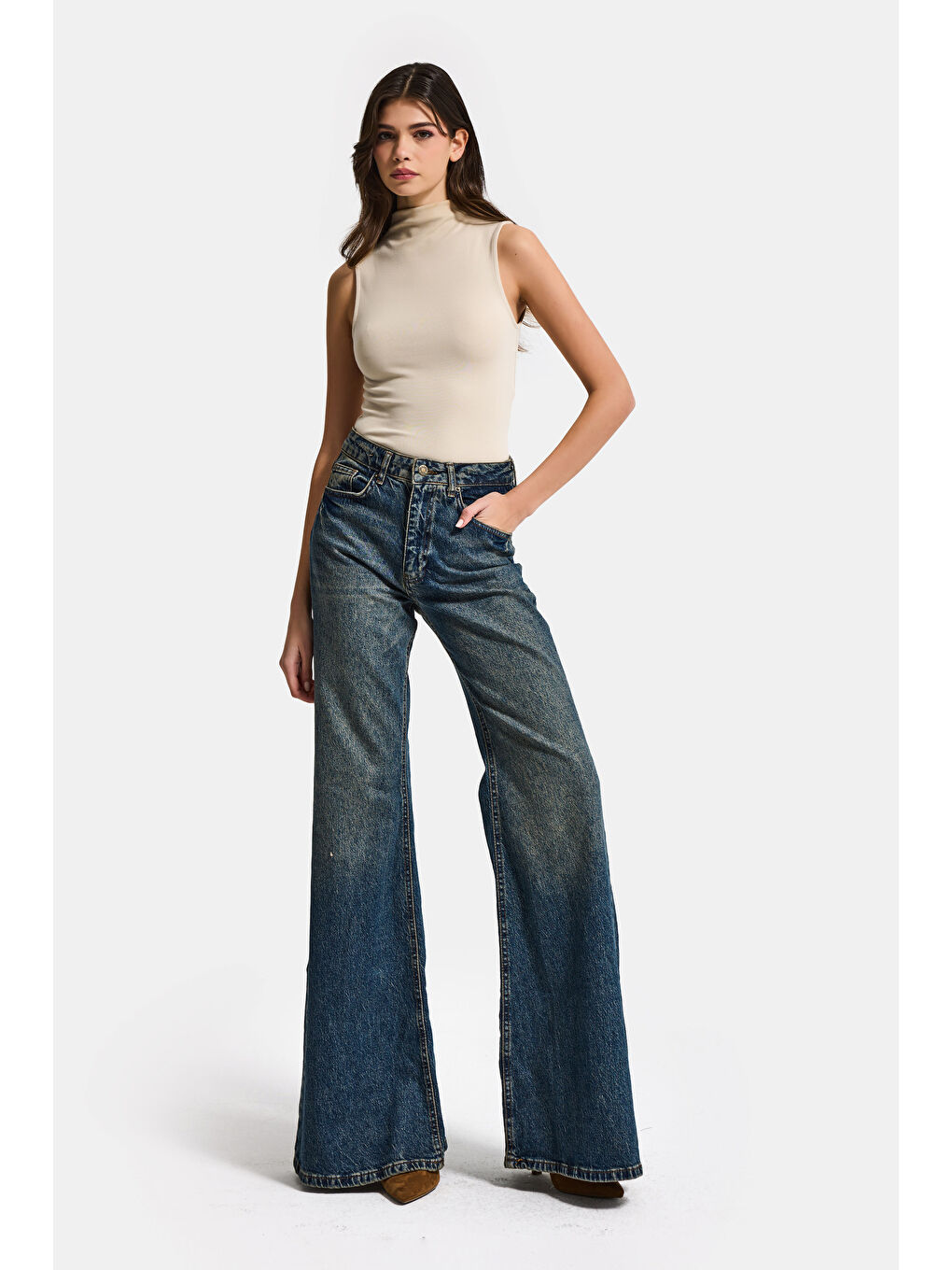 Mavi Kadın Tint Jean Rengi 2w5-8 Flare Fit Komfort Kumaş  83cm Denim Jean - S000494096-17234-1