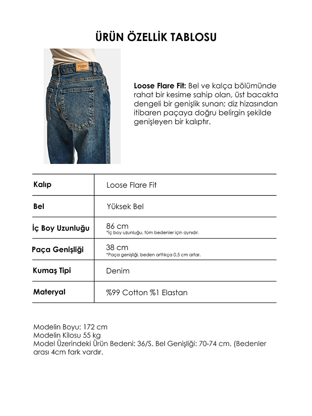 Mavi Kadın Tint Jean Rengi 2w5-8 Flare Fit Komfort Kumaş  83cm Denim Jean - S000494096-17234-4