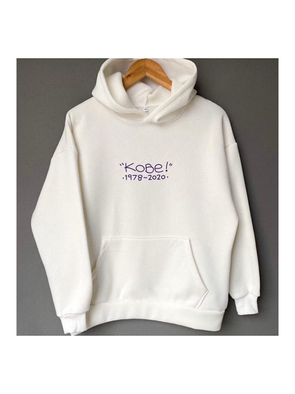 Kadın Beyaz Oversize 24 Baskılı Kapşonlu Sweatshirt-1