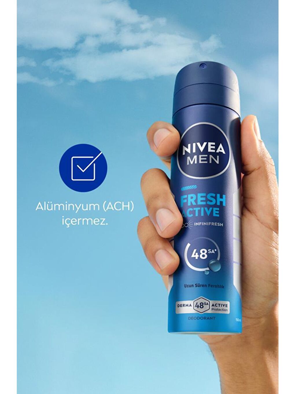 Men Erkek Sprey Deodorant Fresh Active 48 Saat Deodorant Koruması 150 ml-4