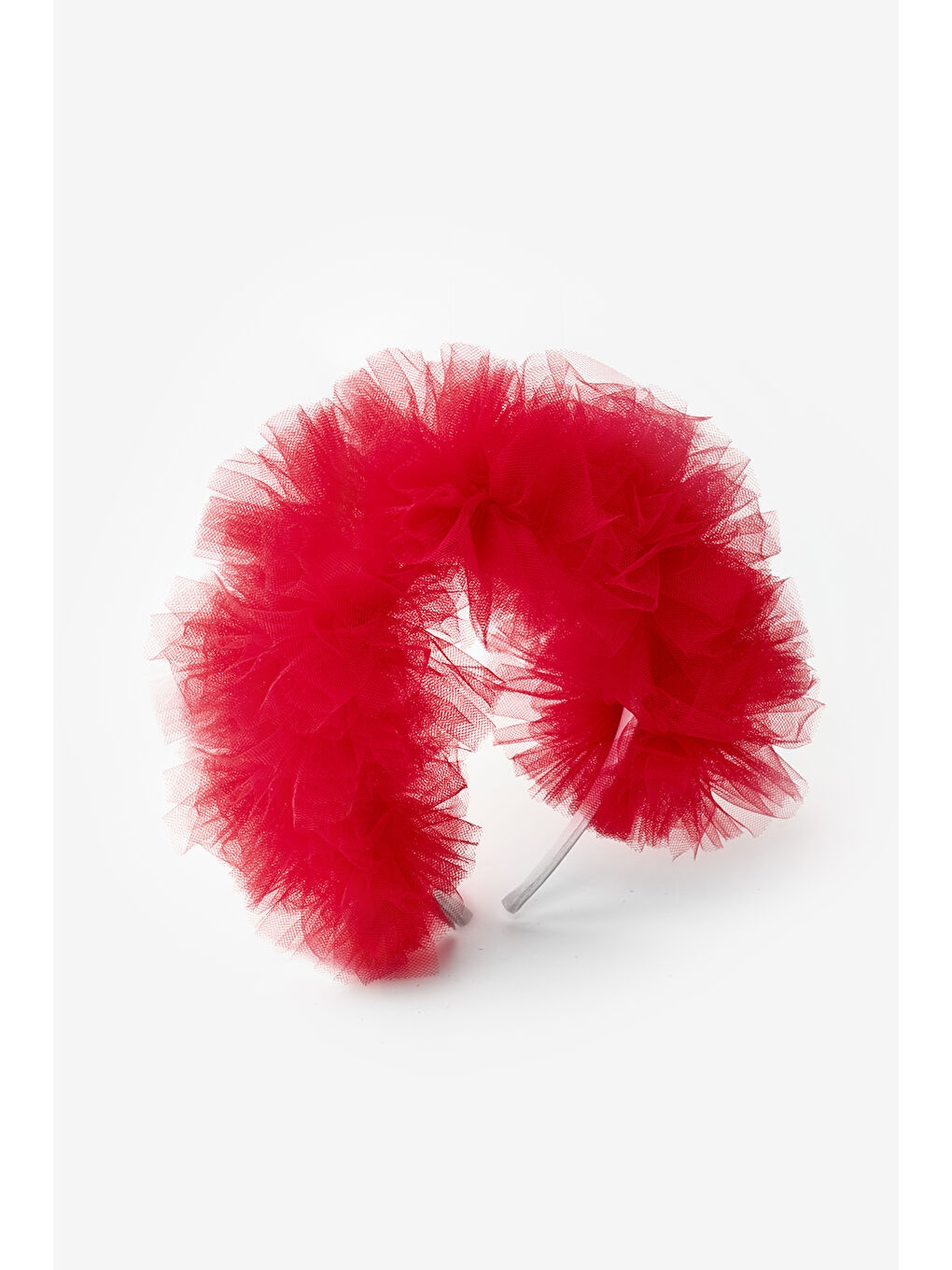 Kırmızı Tül Ponponlu Kız Çocuk Taç