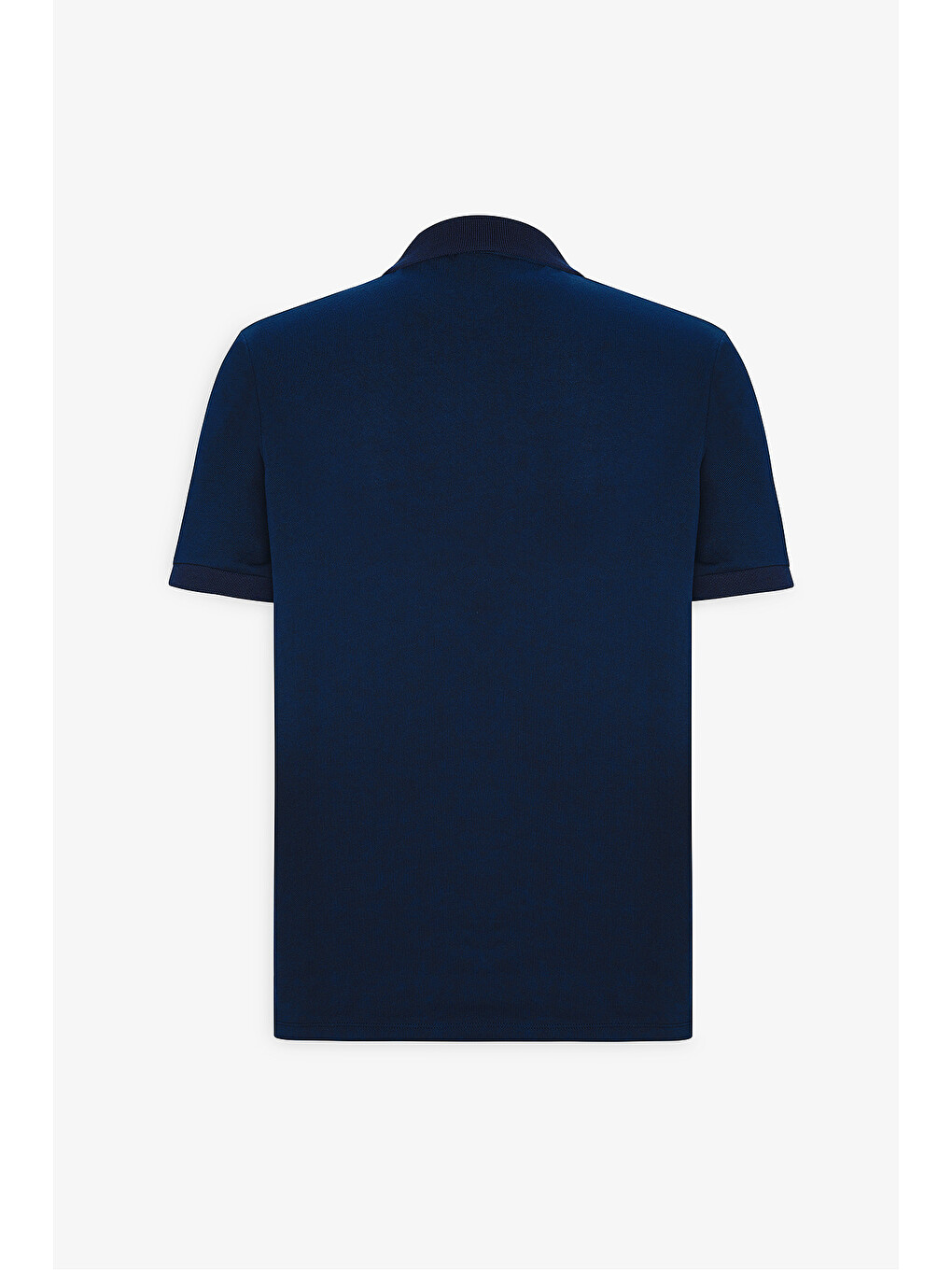 Erkek Lacivert Slim Fit Dar Kesim Kıvrılmaz Polo Yaka Kısa Kollu Tişört-10