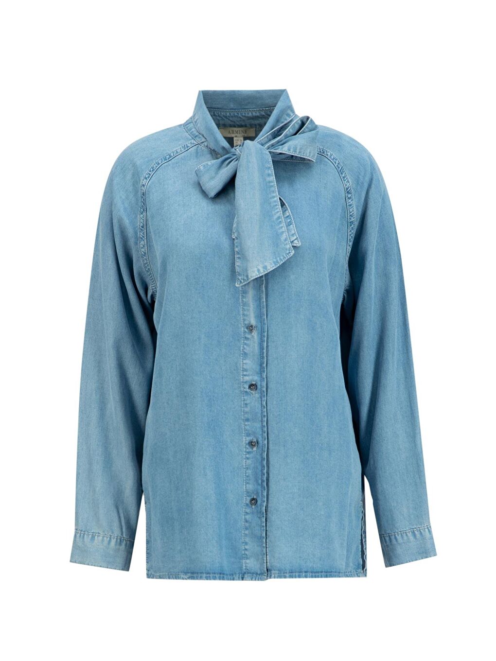 Mavi Fular Detaylı Lyocell Gömlek 25Yd9144 İndigo-5