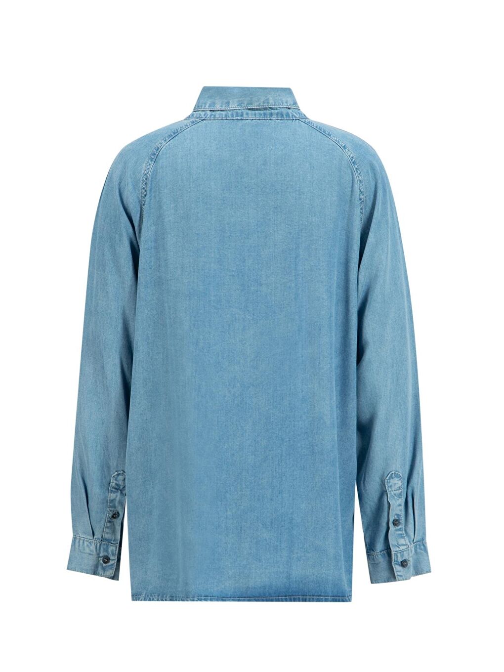 Mavi Fular Detaylı Lyocell Gömlek 25Yd9144 İndigo-6