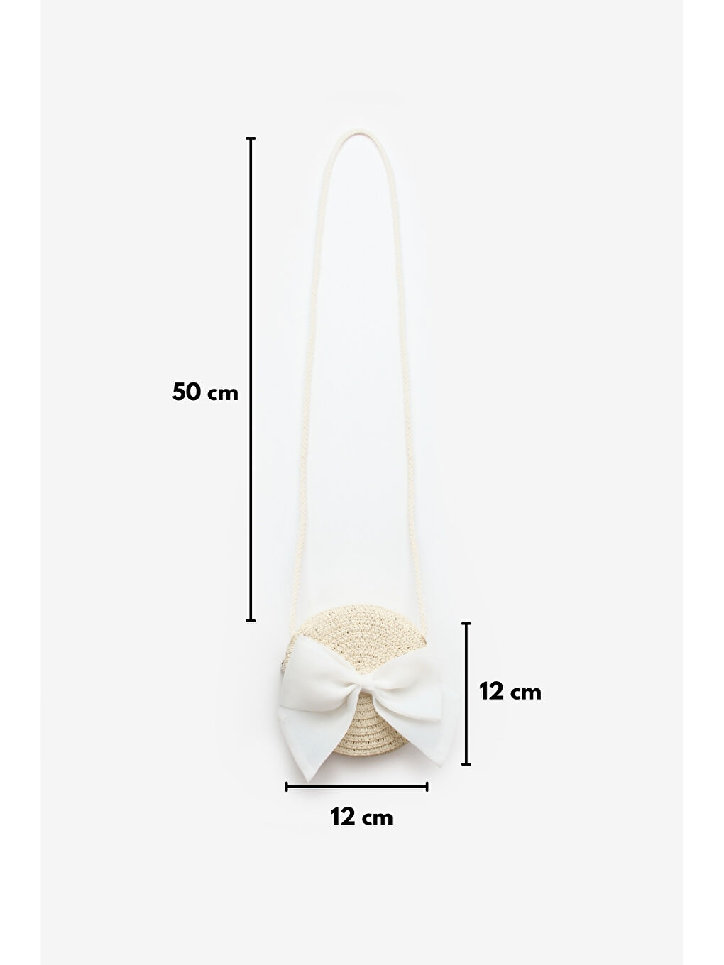 Beyaz Fiyonklu Kız Çocuk Hasır Çanta-2
