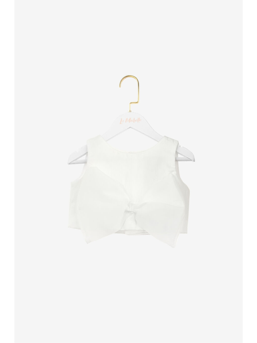 Ekru Fiyonk Detaylı Kız Çocuk Crop