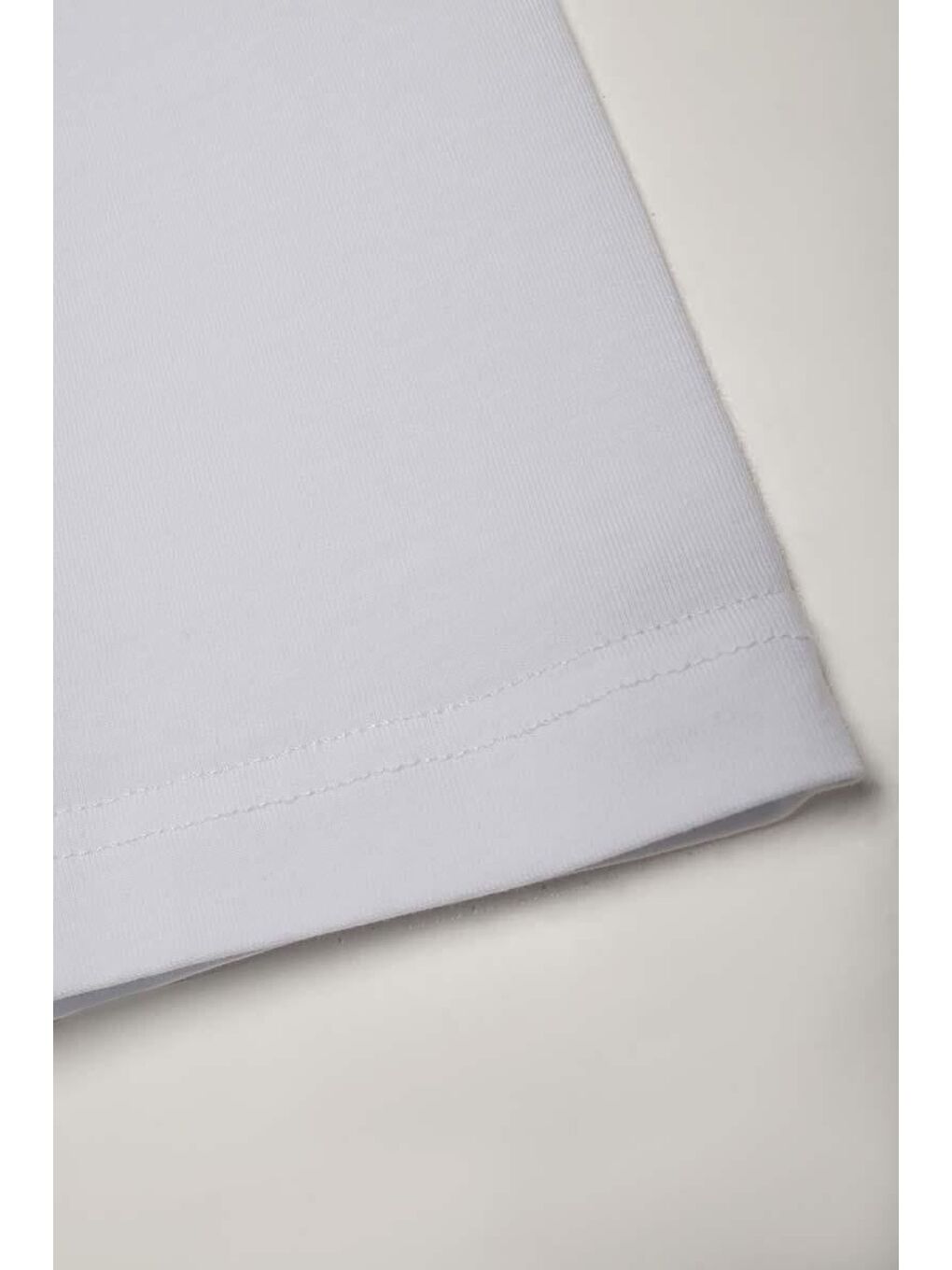 Beyaz Pamuklu Fırfırlı Cepli Penye Elbise-4