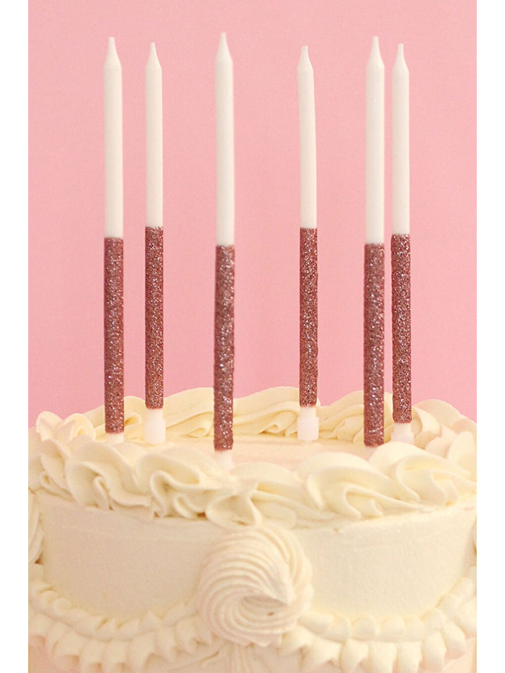 Pembe Rose Simli 12'li Mum Set