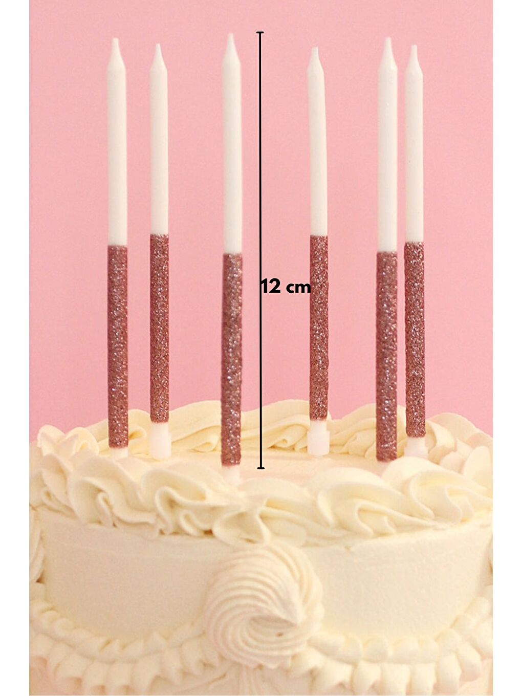 Pembe Rose Simli 12'li Mum Set-1