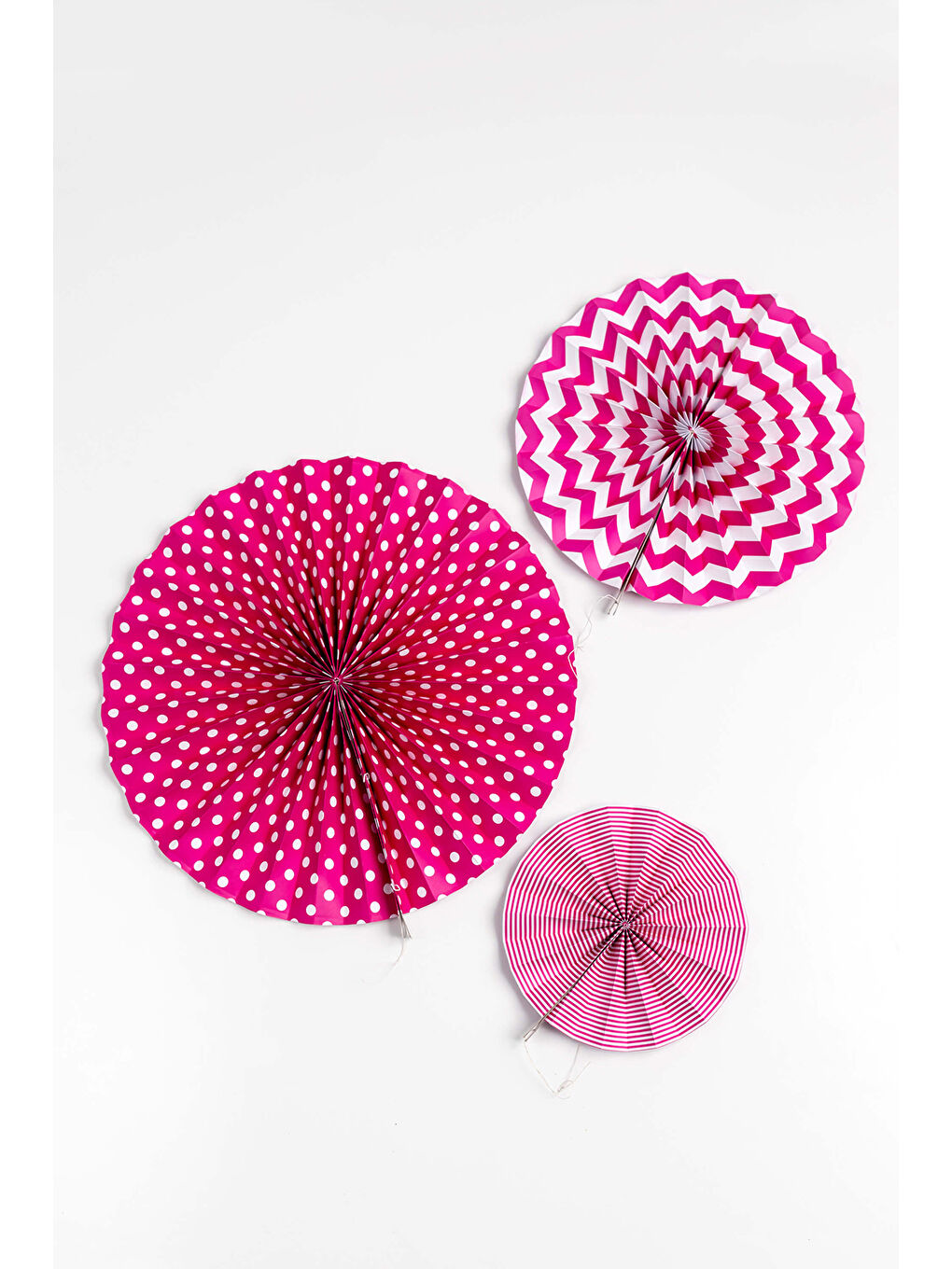 Fuşya 3'lü Yelpaze Parti Süsü
