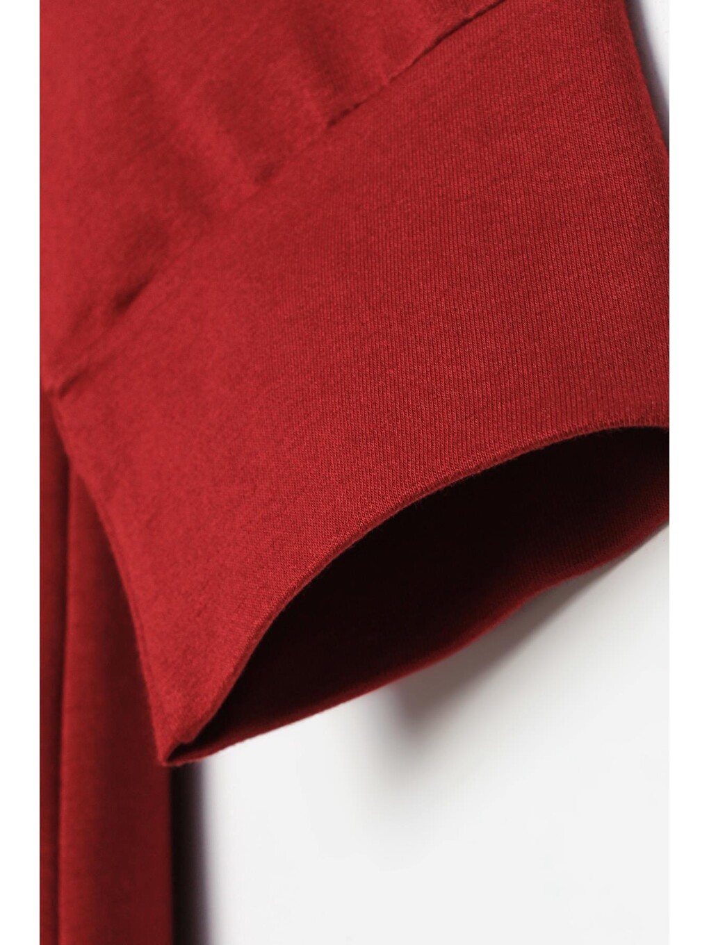 Bordo-kapüşonlu Elastanlı Örme Elbise-4