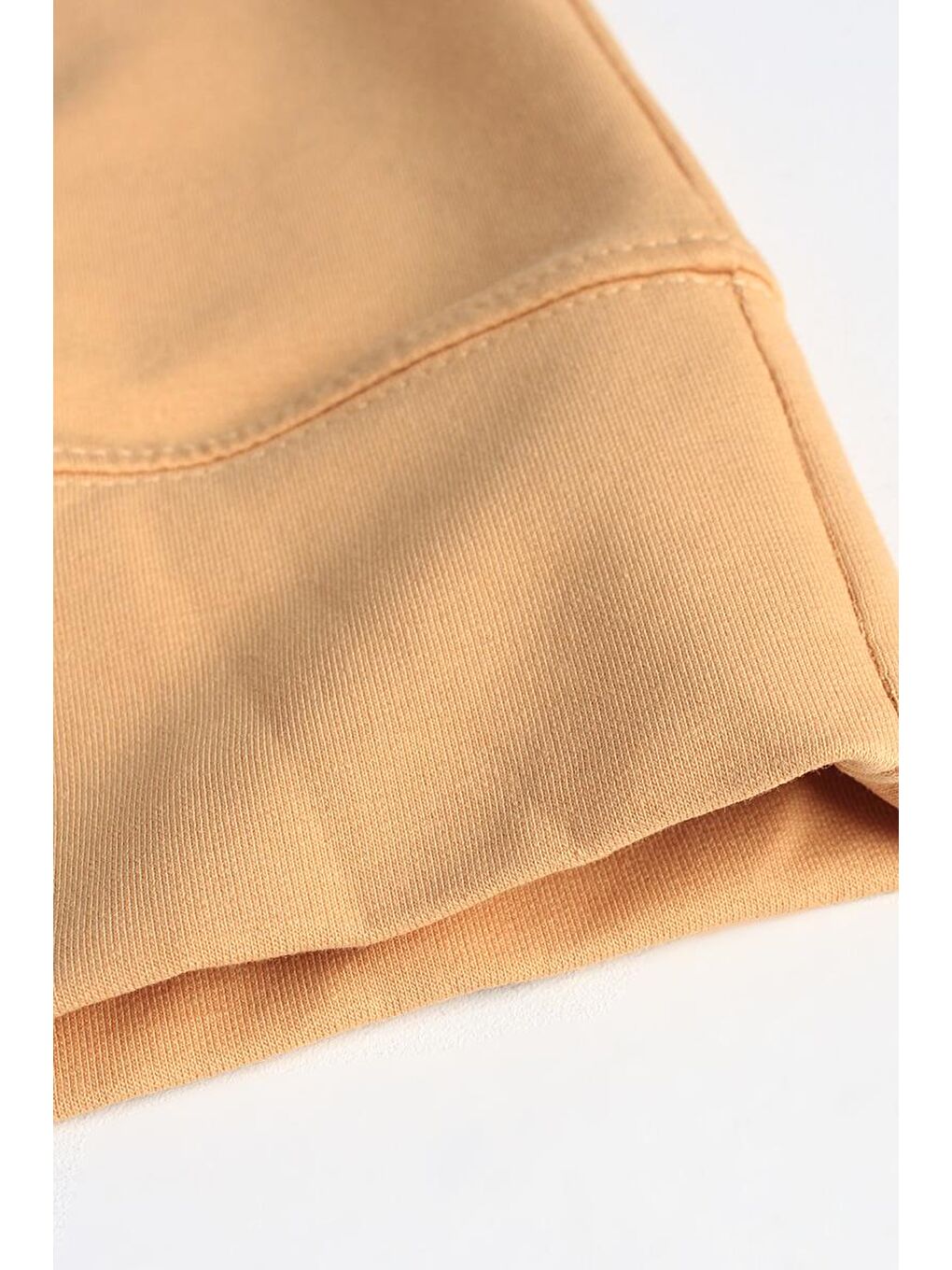 Açık Bej Basic Kapüşonlu Örme Pamuklu Elbise-5