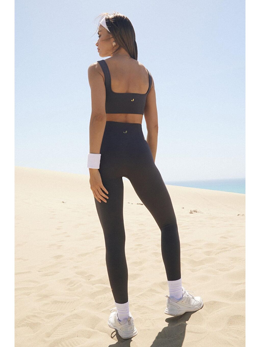 Holly Petek Desenli Yüksek Bel Tayt Antrasit-2