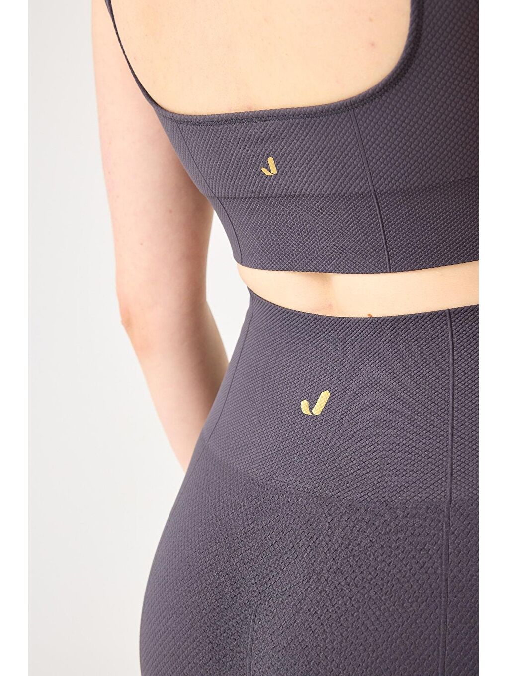 Holly Petek Desenli Yüksek Bel Tayt Antrasit-3