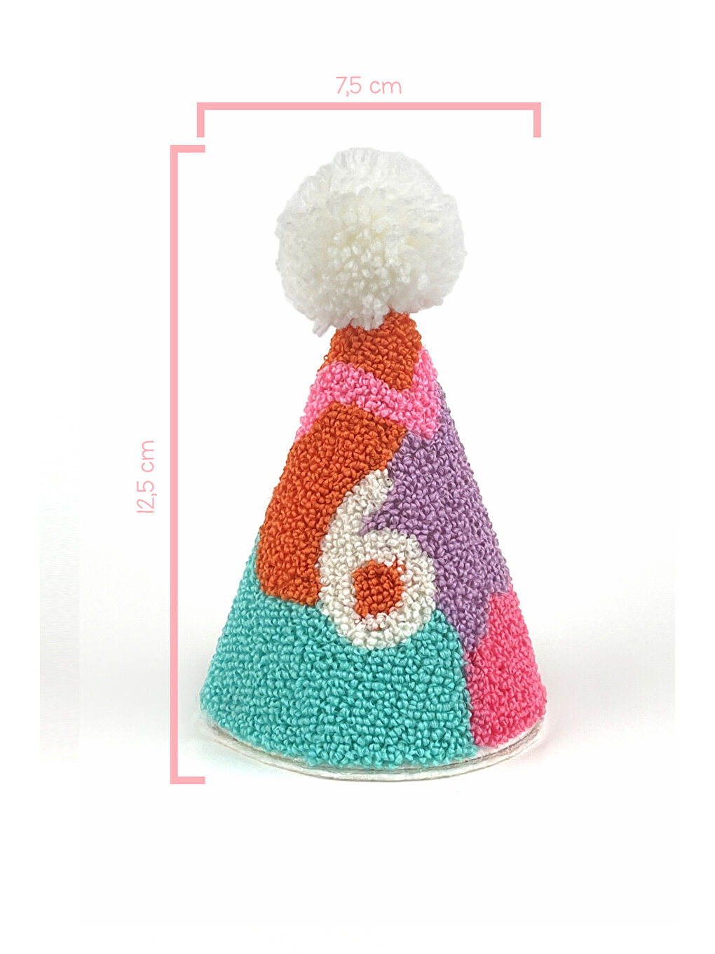 Karışık Çok Renkli Karnaval Punch Nakışlı 6 Rakamı Huni Doğum Günü Klips Toka-2