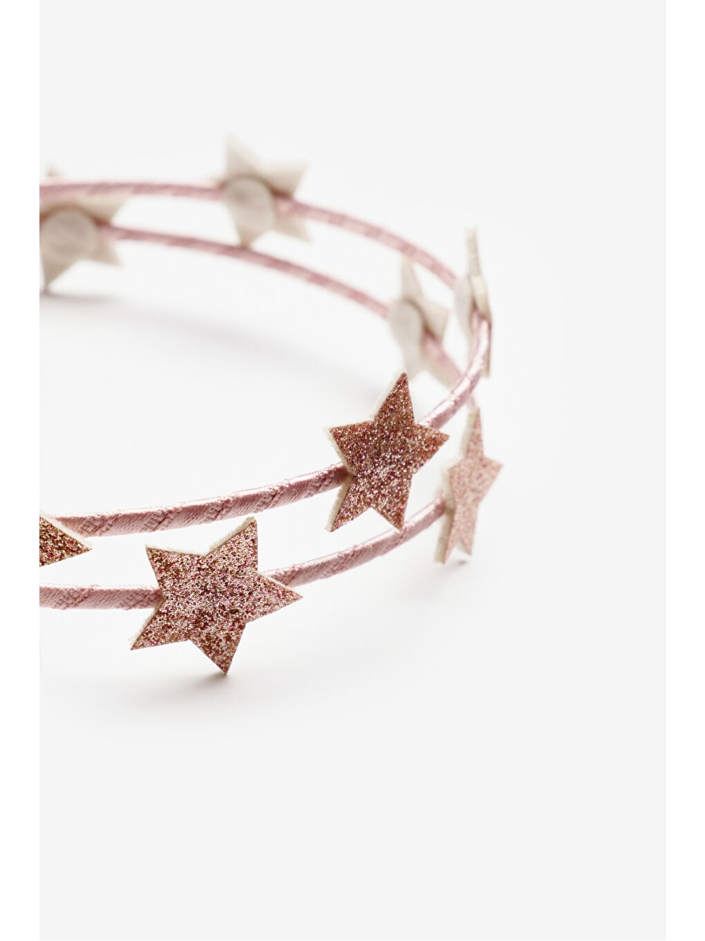 Pembe Rose Minik Yıldızlı Kız Çocuk Taç