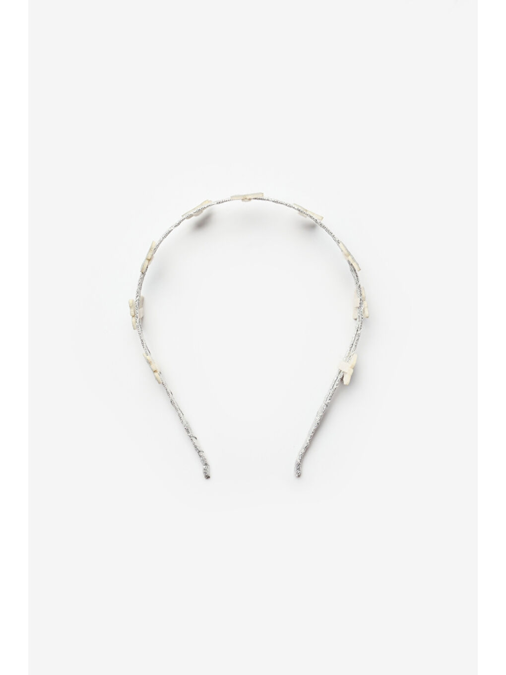 Gri Gümüş Minik Kelebekli Kız Çocuk Taç-2