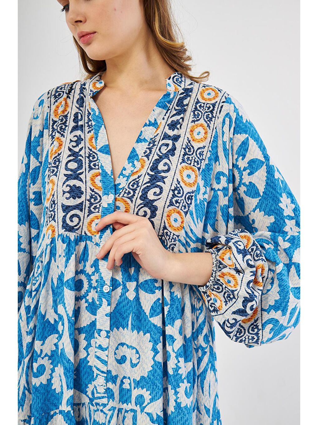 Mavi Maxi Elbise - BGE01-2