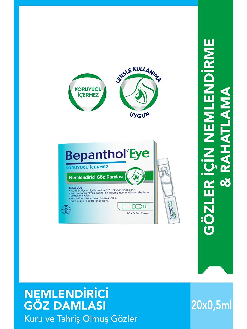 Bepanthol Şeffaf BepantholEye Nemlendirici Göz Damlası Tekli Doz 20x0.5ml