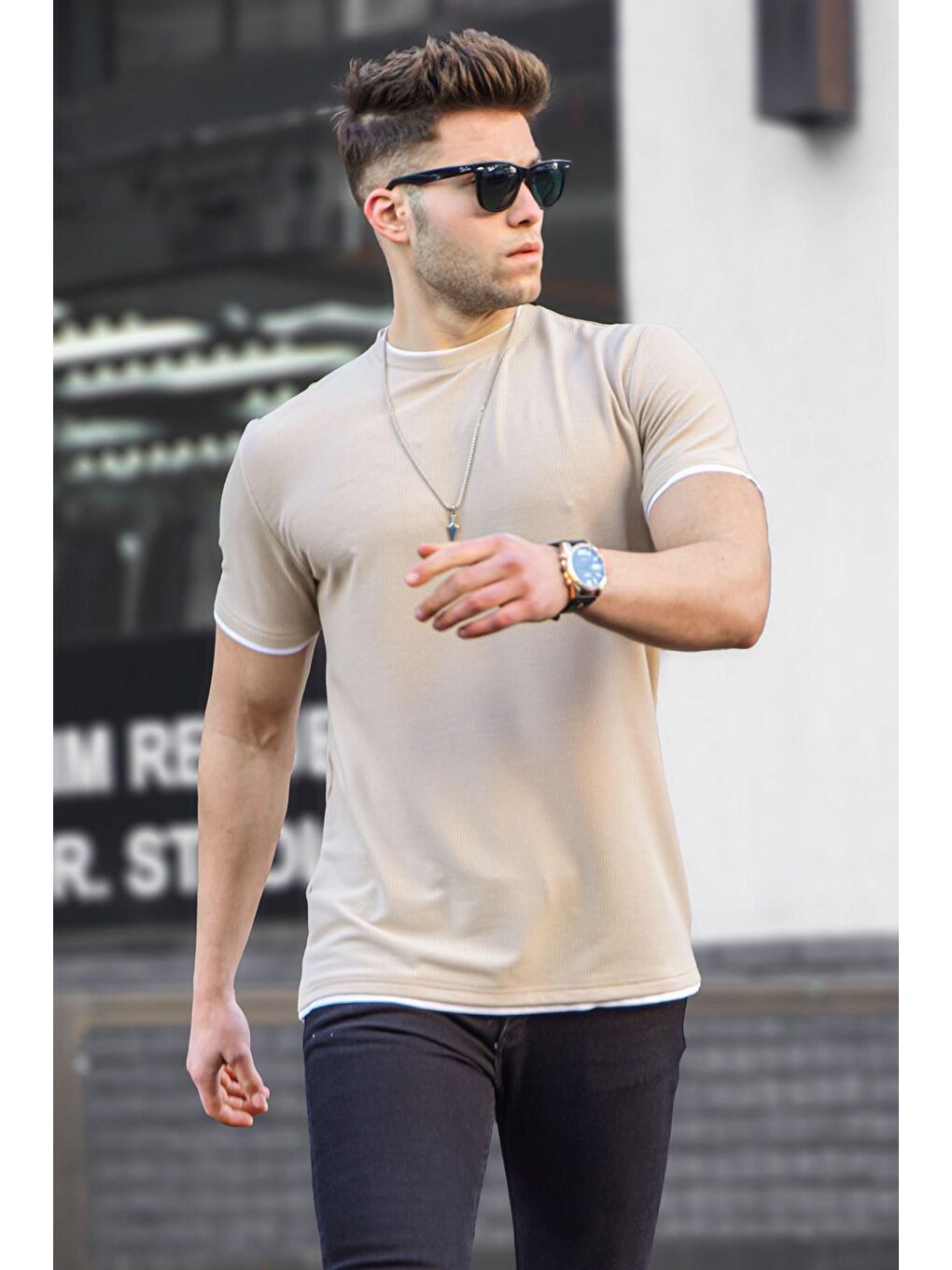 Erkek Bej Tişört 5815