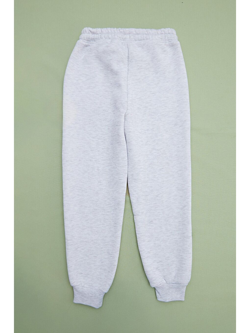 Gri 3 İplik Yıldız Baskılı Jogger Kız Çocuk Eşofman Altı-1