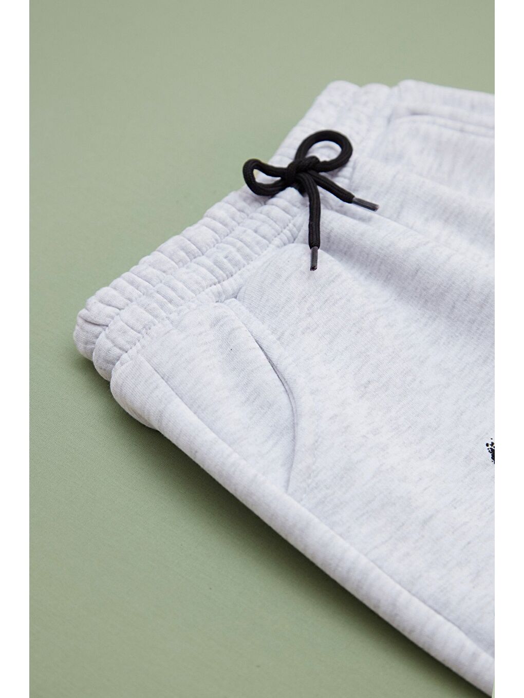 Gri 3 İplik Yıldız Baskılı Jogger Kız Çocuk Eşofman Altı-2