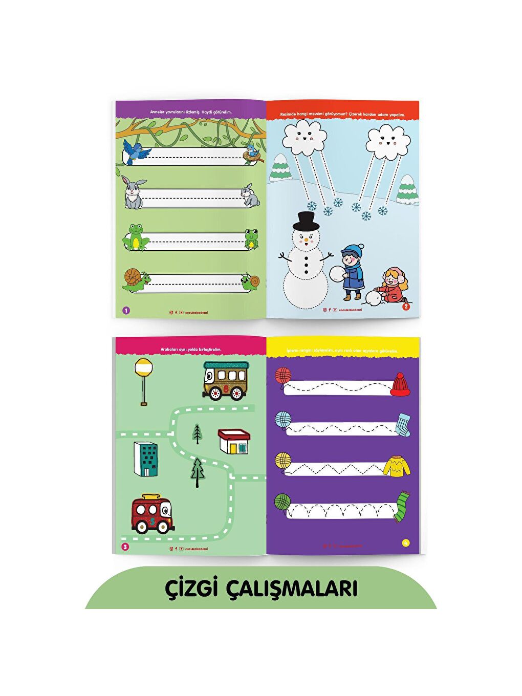 Çocuk Akademi Beyaz Yaz Sil Serisi Çizgi Çalışmaları - 1