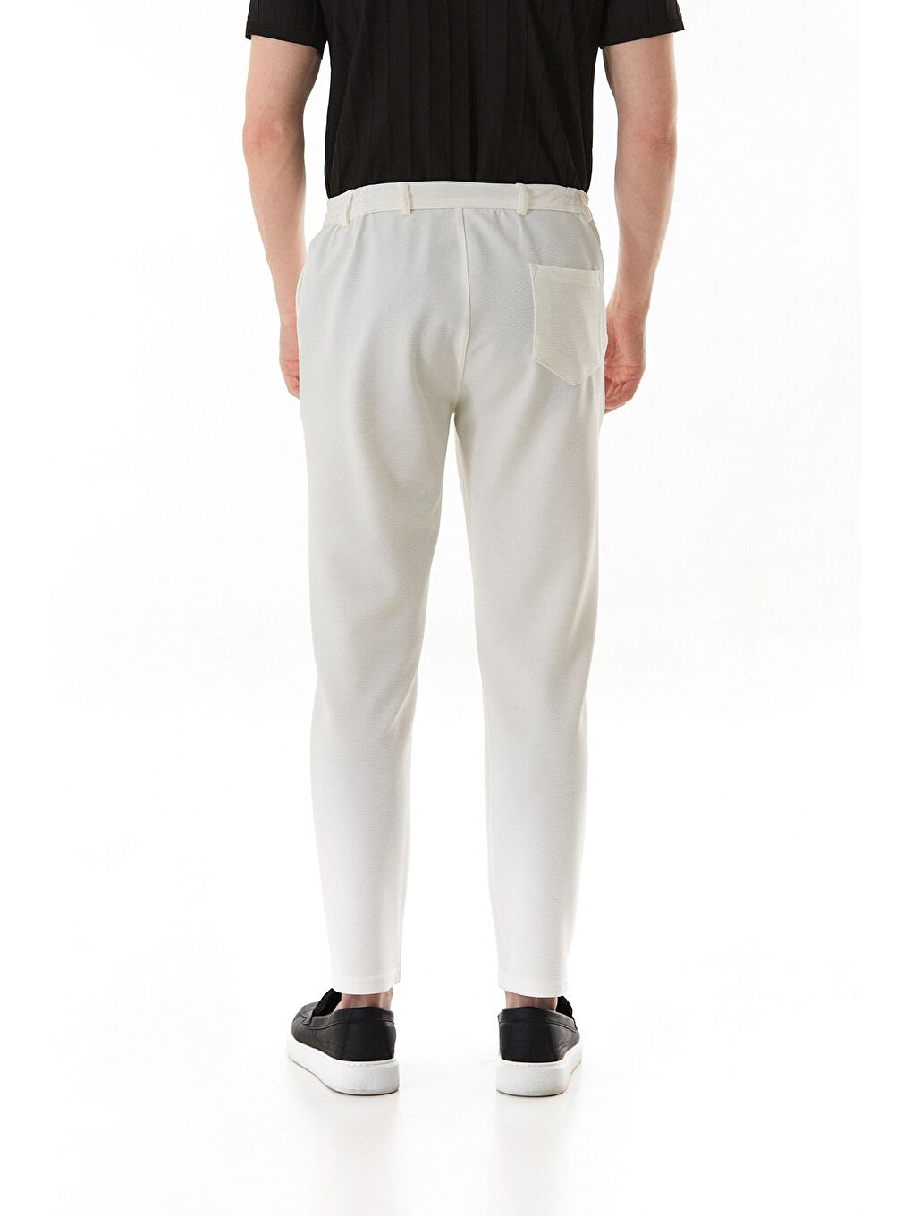 Ekru Waffle Kumaş Cepli Jogger Pantolon-4