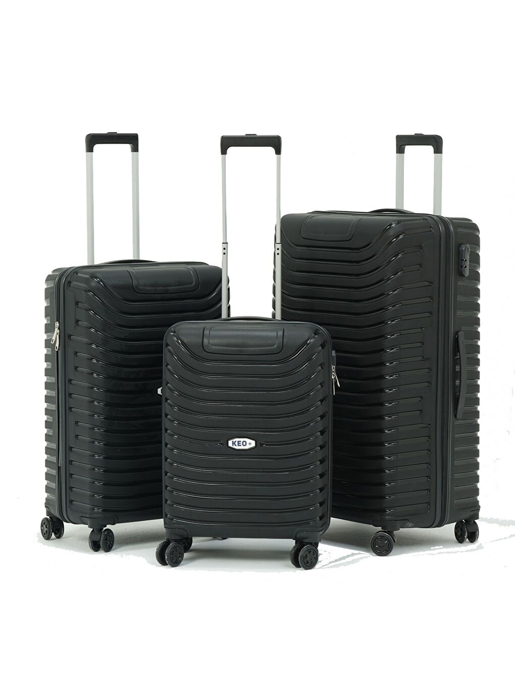 3’lü Set Siyah PP Valiz