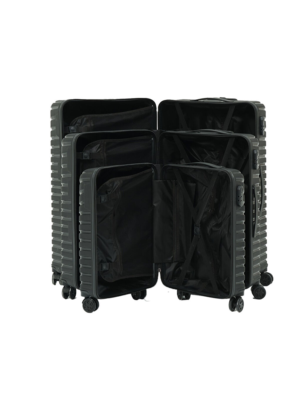 3’lü Set Siyah PP Valiz-2
