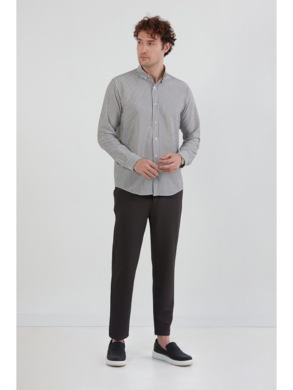 Antrasit Waffle Kumaş Beli Bağlamalı Jogger Pantolon