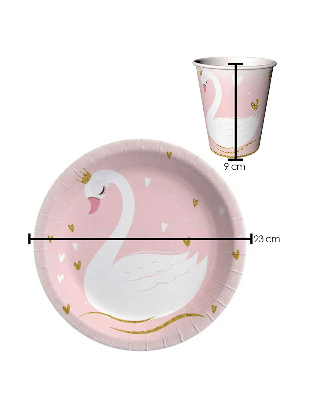 Pembe Kuğu Temalı 4'lü Parti Seti-1