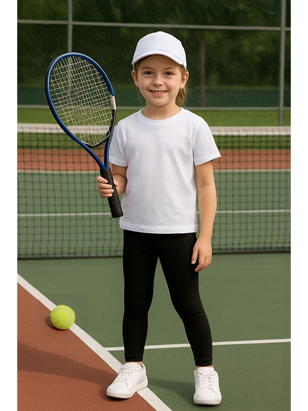 Siyah Çelik Kumaş Kız Çocuk Tayt