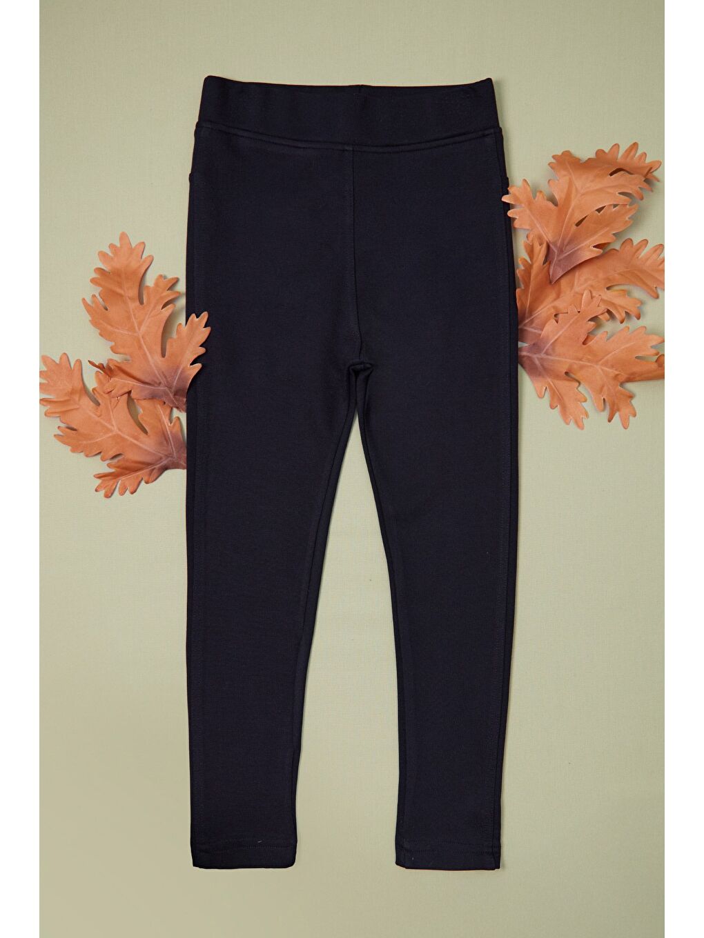 Siyah Çelik Kumaş Kız Çocuk Tayt-3