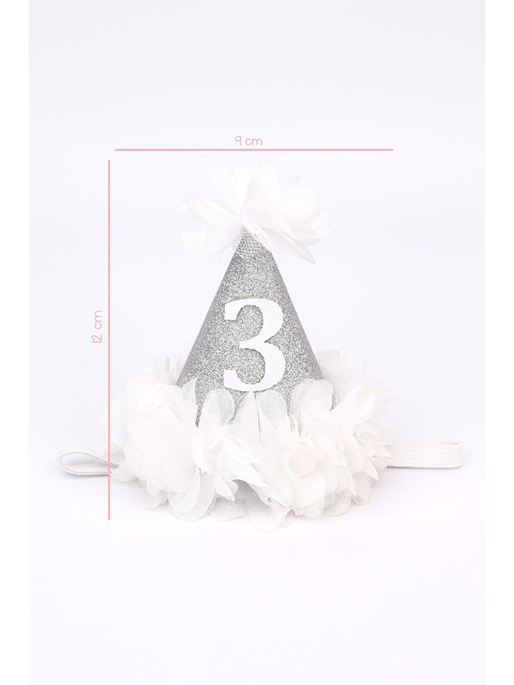 Gri Gümüş 3 Yaş Huni Doğum Günü Tacı-1