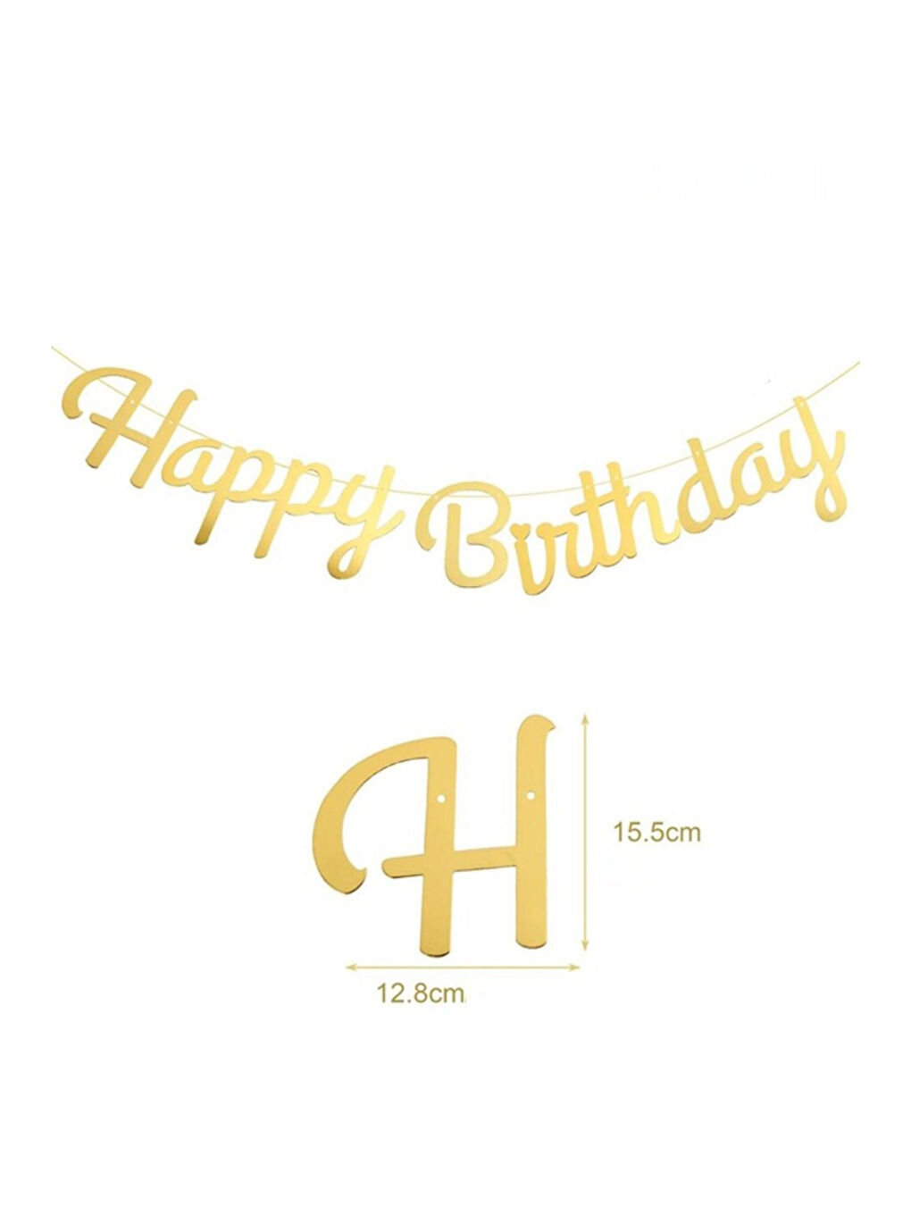 Sarı Altın Happy Birthday Banner-3