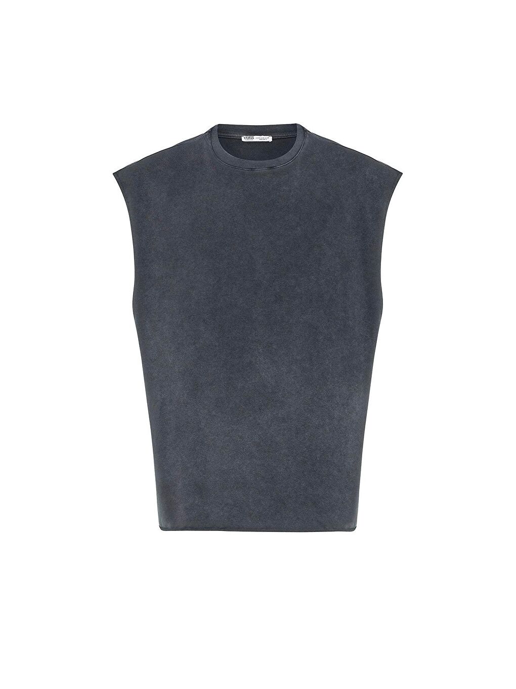 Yıkamalı Oversize Kolsuz Tişört Siyah-1