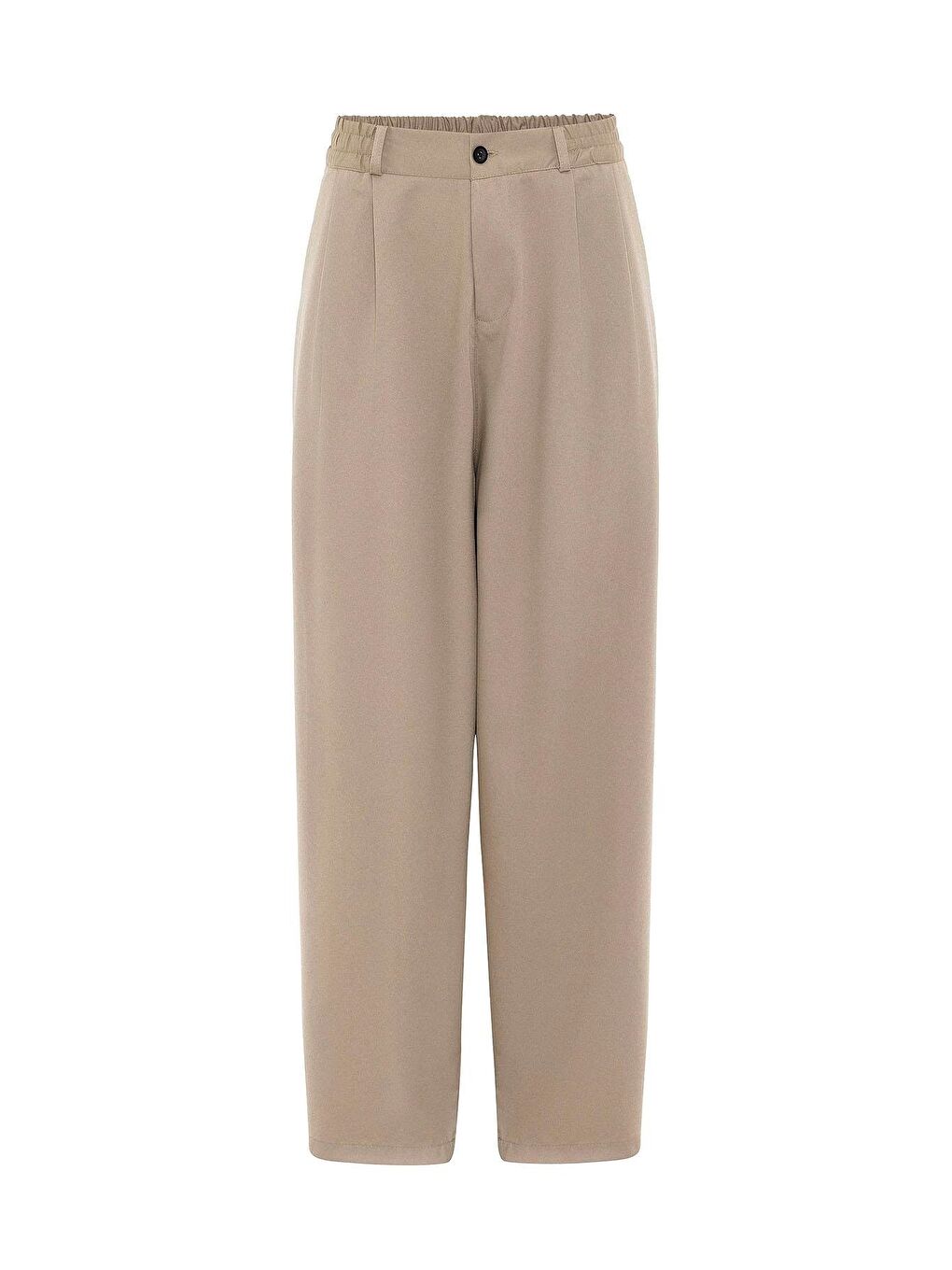 Bej Baggy Fit  Kumaş Erkek Pantolon-1