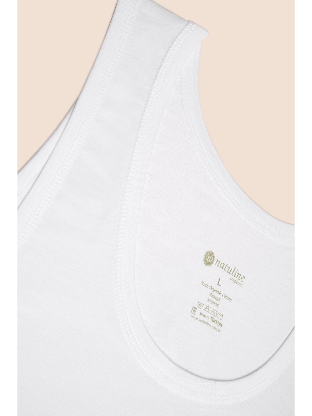 Beyaz Erkek Organik Pamuklu Penye %100 Pamuk Atlet 2'li Paket