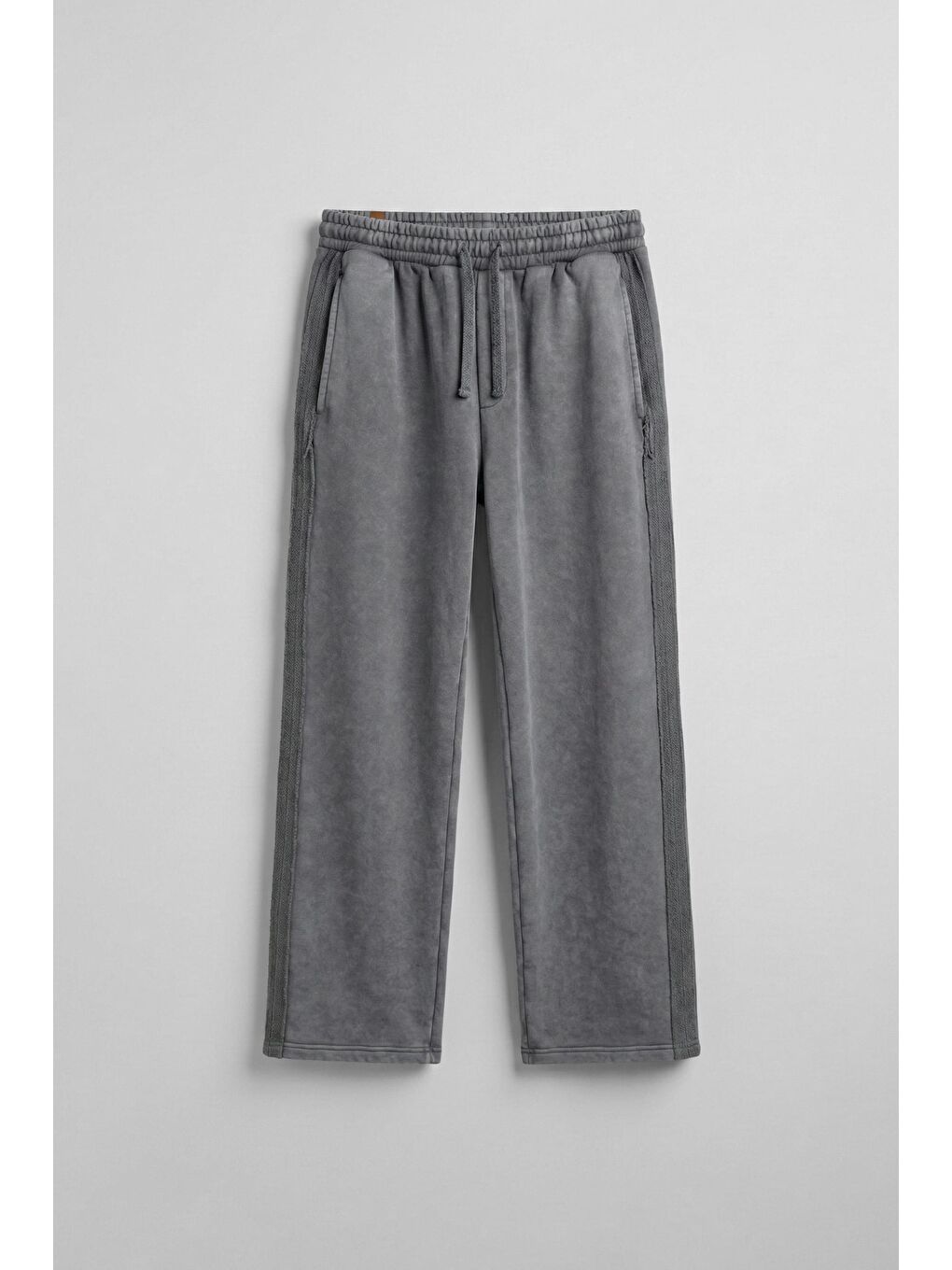 Gri Erkek Baggy Fit Yıkamalı Jogger Pantolon Füme