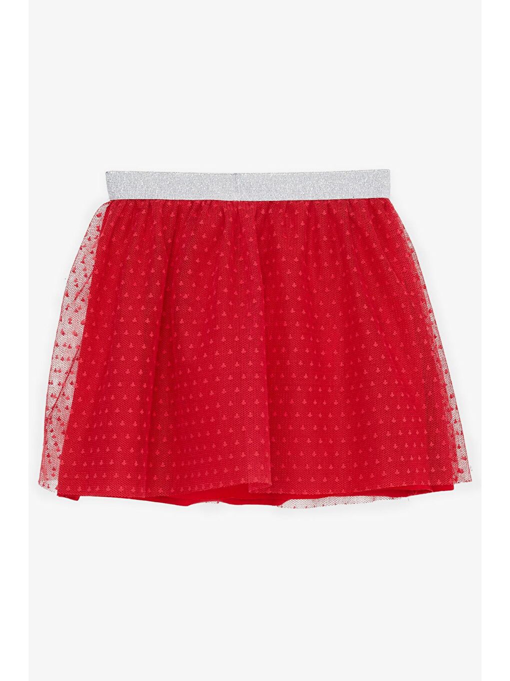 Kız Bebek Etek Tüllü Desenli Beli Lastikli Kırmızı (1 Yaş)-2