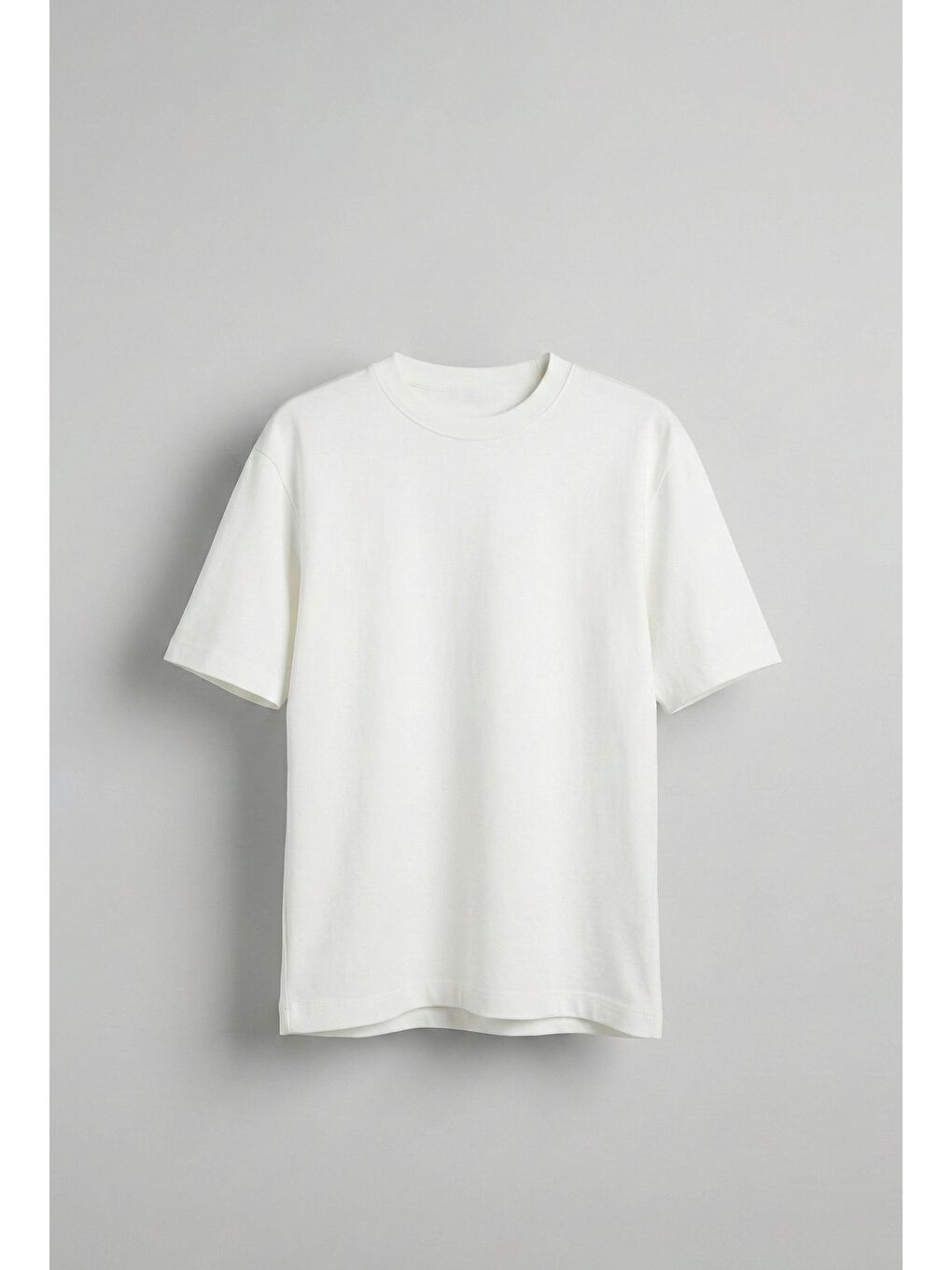 Erkek Oversize Premium Kumaş Gramajlı Basic T-Shirt Beyaz