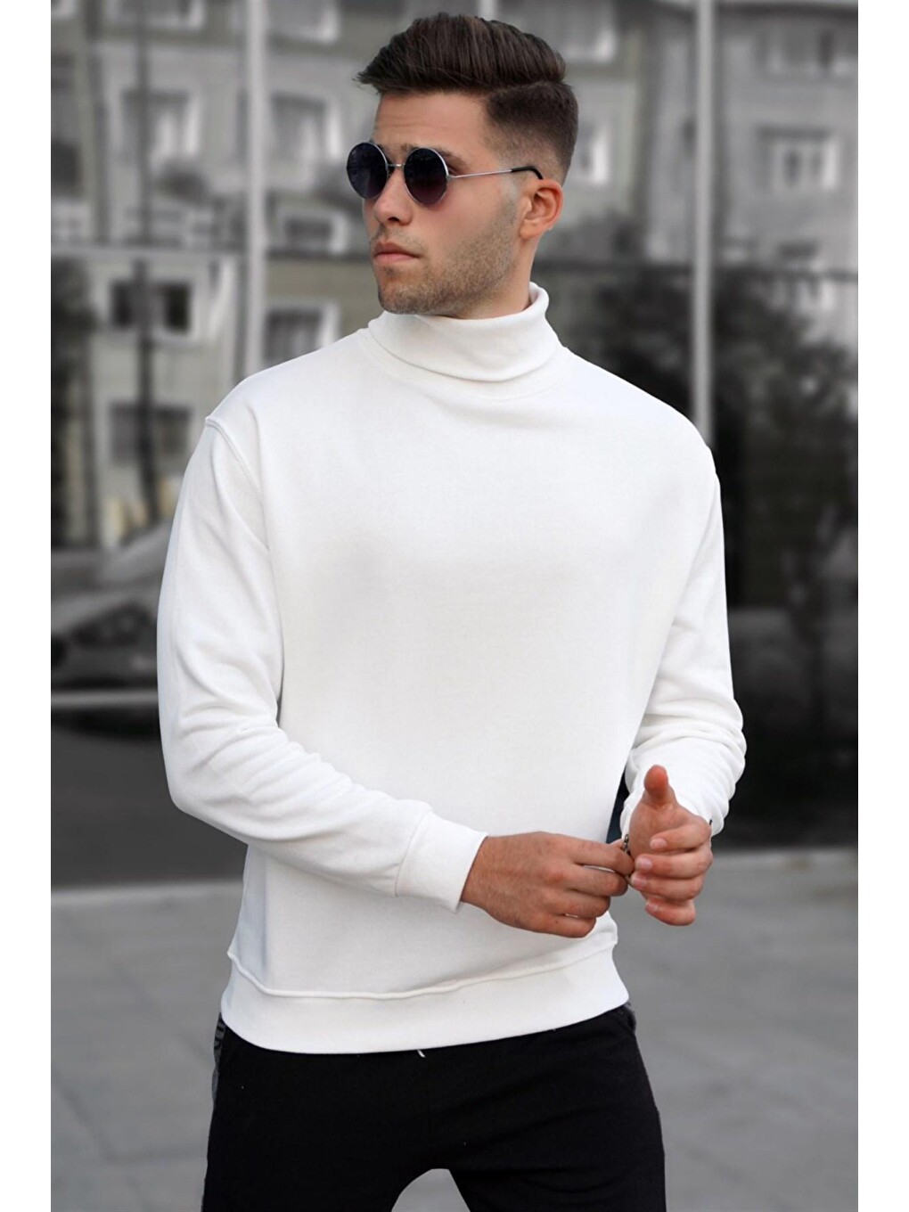 Balıkçı Yaka Ekru Kazak 5317